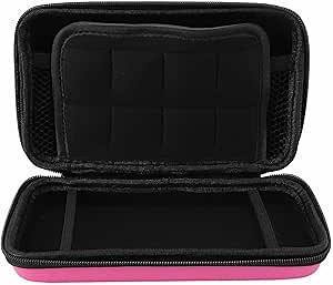 ASHATA Carrying Case for 3DS for New 3DS XL for New 2DS XL, Hard Protective Shell Travel Case for Edition for New 2DS XL with 8 Game Slot Inner Pocket (Pink)