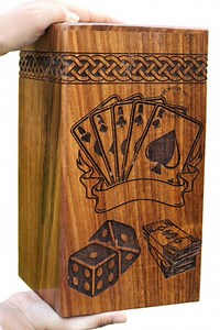 Engraved Rose Wood Memory Box With Poker Dice Design - Etsy