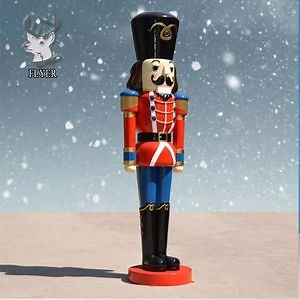 [Hot Item] Engrance Door Decor Christmas Soldier Sculpture Life Size Fiberglass Christmas Nutcracker Statue
