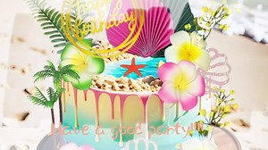 Hawaiian Cake Decorations Tropical Cake Topper Luau Cake Toppers Mo Cake Decorations Hibiscus Flowers Cake Decorations for Baby Shower Birthday Party
