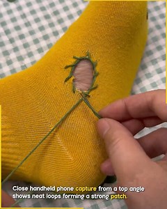 401K views · 1.6K reactions | Neat Hand Sewing Fix For Torn Sock. #handsewing #clothingrepair | Jogi Jokes | Facebook