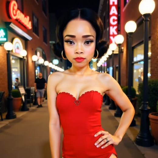 ✨Just a lil’ Boop out on the town!💋 Strutting the streets with that classic sass and vintage flair — ooh, Boop-Oop-a-Doop!🖤🎬 #BettyBoopVibes #CartoonQueen | Toni Wilson