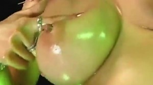 Sexy busty oily japan gogo girl teasing dance