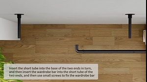 Clothes Rack, 32inches Industrial Pipe Clothing Rack Heavy Duty Garment Racks Wall Mounted Closet Rod White Wardrobe Rack for Hanging Clothes