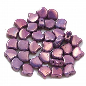 Czech Glass Matubo Ginko (ginkgo) Leaf Two Hole Beads - Metallic Amethyst Chalk W/luster Finish - 7.5 X 7.5mm - 2.5" Tube (approx. 34 Beads) - Etsy