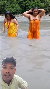 Holy bath in Sali river, naturally beautiful 💐 #bathing #trending #shortvideo