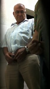 Daddy cruising in public bathroom