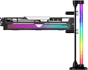 JONSBO VC30, 5V ARGB Graphics Card GPU Brace ,H223mm, Graphics Card Holder for ATX / MATX /ITX , Handscrew Adjust Height with Dual Support, Stronger Magnet Base, Aluminum Magnesium Alloy, Black