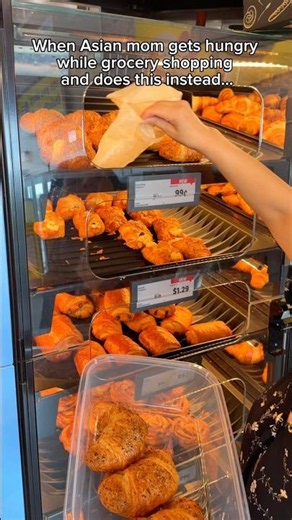 When Asian mom gets hungry while grocery shopping… #food #eating #mukbang #cookies