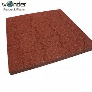 [Hot Item] 45mm Thick Interlocking Outdoor Cheap Dog Bone Floor Pathway Rubber Paver Tile