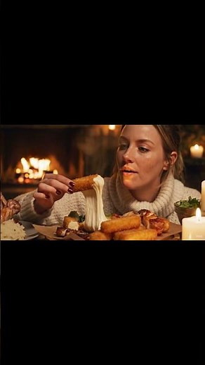 Golden Cheese Pull by the Fire 🔥🧀 | Thanksgiving ASMR Bliss