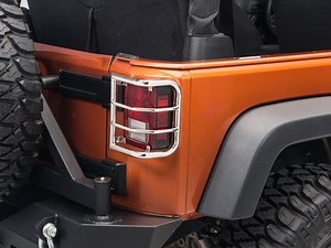 RedRock Jeep Wrangler Wrap-Around Tail Light Guards; Stainless Steel J100583 (07-18 Jeep Wrangler JK) - Free Shipping