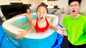 1.3K views · 22 reactions | I stuck a Hot Tub  into Carter's room... and had a relaxing time w/ Stove! #hottub #hottubs #pranks #prank | Lizzy Capri | Facebook