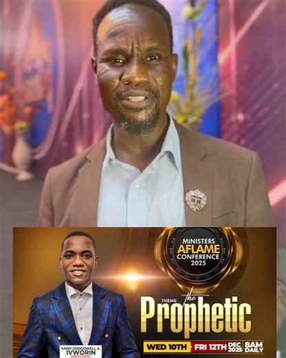 #MinistersAflameConference ‎‎Ministers Aflame Conference (MAC9) is a conference designed for Ministers of the Gospel, church leaders and workers, businessmen & women as well as every believer. ‎ ‎It shall be a mountain of empowerment and strange impartation for outstanding manifestation. We shall be opening Aflame Word Festival with the Ministers Aflame Conference kicking off Wed 10th to Fri 12th Dec 2025 ‎ ‎Time: Morning session 8am daily (Ministers Aflame Conference) & Evening 4.30pm (Aflame W