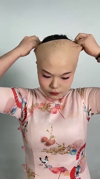 Girl Shows Unique Hair Trend with Head Movements