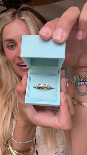 wedding band reveal! m and I love @stephaniegottlieb pieces with natural diamonds we had to get it made with her 🤍✨