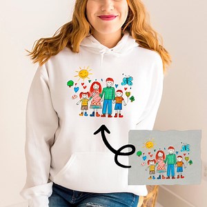 Custom Drawing Sweatshirt - Kids Drawing Hoodie - Photo Drawing Sweater - Kid Art Gift - Gift for Mom - Gift for Dad - Actual Drawing - Etsy