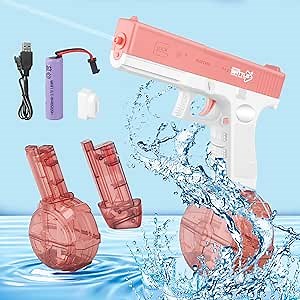 Electric Water Gun Toy, High Capacity Water Guns for Adults & Kids, 32ft Range Water Squirt Guns, Water Toys Electric Squirt Gun for Beach Pool Swimming Beach Outdoor Party