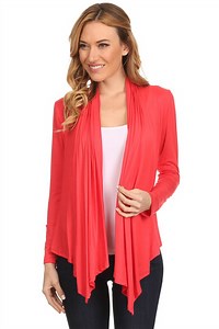 Women's Casual Long Sleeve Drape Front Open Jacket Cardigan
