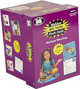 Amazon.com: Super Duper Publications | Webber® Big Verbs Vocabulary and Grammar Photo Flash Cards | Educational Resource for Children : Office Products
