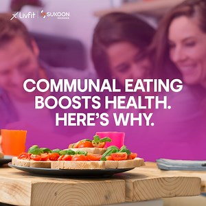 11 reactions | Boost your health by eating together! Communal meals increase positivity, happiness, and mental well-being. Join the movement! #LivFit #LivFitUAE #TakeChargeUAE #SukoonInsurance #Sukoon #health #motivation #inspiration #getfit #fitstagram #goodhealth #uae #dubai #dxbfitness #fitforlife #bodyfit #health #fitness #qigong #stress #mentalwellness #communaleating | LivFit by Sukoon Insurance | Facebook