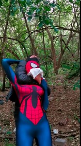 Spidergirl suit up in the woods, then gets chloroformed