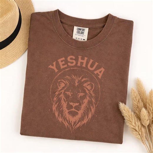 Comfort Colors Yeshua Lion T-shirt, Lion of Judah Revelation 5:5 Christian Apparel, Unisex Faith Graphic Tee, Believer Gift - Etsy