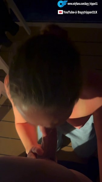 Cruise ship blowjob - hot MILF sucks random younger guys cock on cruise ship balcony (Eden Ivy)