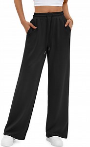 Fantaslook Wide Leg Sweatpants for Women Casual High Waisted Baggy Sweatpants Drawstring Workout Pants with Pockets Fashion Outfits