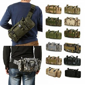 [Hot Item] Men Outdoor Waterproof Molle Shoulder Bag Sling Messenger Bag Tactical Fanny Pack Waist Bag