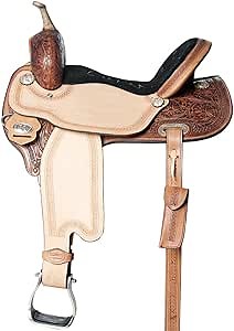 HILASON Western Horse Barrel Racing Saddle Trail Pleasure American Leather | Hand Tooled Wade & Roping for Horses