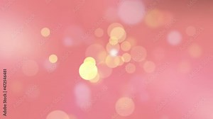 Abstract bokeh background looped pastel pink gold dreamy color bokeh light motion graphics on pink background. 4K 3D rendering seamless loop soft sweet particle in Pastel tone for your seamless backgr