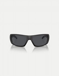 Arnette - Hot shot - Lunettes de soleil rectangulaires à verres gris- Noir caouchouc | ASOS