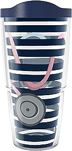 Tervis Doctor Nurse Stethoscope Stripes Made in USA Double Walled Insulated Tumbler Travel Cup Keeps Drinks Cold & Hot, 24oz, Classic