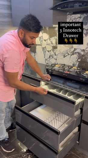 Kitchen का सबसे ज़रूरी Innotech Drawer ✅ #kitchen #modularkitchen #innotech #drawer | Pankaj Mistri