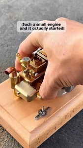 Such a small engine, and it actually started!#miniengine #retroengine #enginemodel #model #engine | Vortrixe Engine