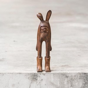 Hand Carved Suar Wood Rabbit Figurine: Designer Art Toy - Etsy