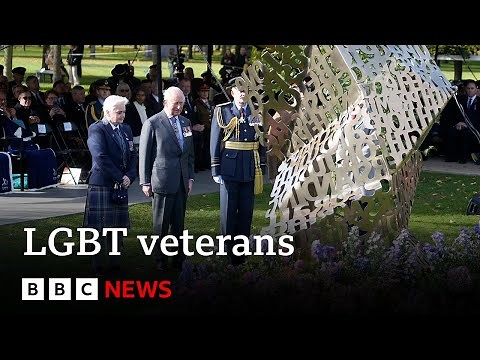 King Charles unveils new memorial to LGBT veterans after gay ban campaign | BBC News