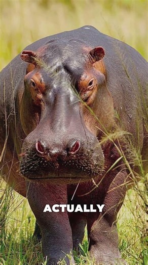 Why Hippos Have Oily Skin 🦛 #wildfacts #animalfacts
