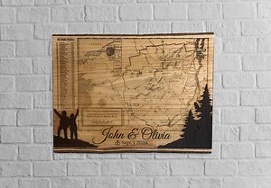 Adirondack State Park Map, 46 High Peaks Marker, Personalized Map and Board, Travel Home Decor, Gift Hikers, Wood, Live Edge 16x12 - Etsy