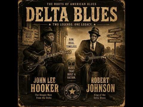 🎸 John Lee Hooker & Robert Johnson — Deep Delta Blues Nights | Vintage Crossroads Sessions