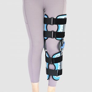 [Hot Item] Orthopedic Adjustable Hinged Post-Op Knee Support ROM Hinge Ligament Knee Ankle Foot Hinged Knee Brace Locked in Extension