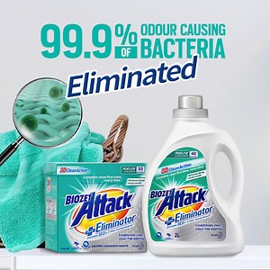 Say goodbye to nasty odour-causing bacteria and hello to clean, odour-free washing with Biozet Attack PLUS Eliminator from @Woolworths. Why pay full price? Right now you can buy the 2LT/KG size in liquid/powder SAVING 50%! Offer available until 04/12/2018. http://bit.ly/2zxo6dW | Biozet Attack