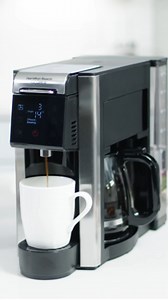 Ground coffee or pod. Hot or iced. Single serve or carafe. Here’s your coffee maker for when the weather won’t make up its mind. Like, everyday. https://bit.ly/3ZkE8V7 | Hamilton Beach