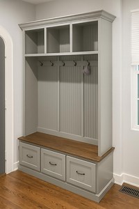 Georgia Custom Solid Wood Hall Tree: Entryway Mudroom Bench With Coat Rack (3-section) - Etsy