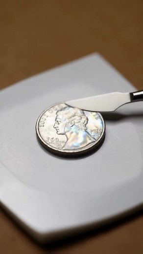 Shimmering Mercury Dime: ASMR Satisfying Slice in Mother-of-Pearl Texture #satisfying #ASMR #macromagic #coinart #surreal | Rare Coin Identifier App