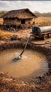From muddy pond to crystal clear transformation 💧✨ | Shaik Almas