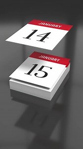 January - Rotating Calendar with Flying Pages