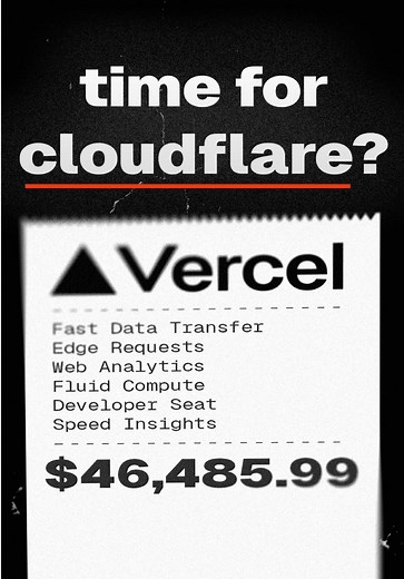 The Epstein email website racked up a $46,485.99 Vercel bill All the replies were: 1. Use Cloudflare 2. I could host this on a VPS for a ham sandwich I dug into the site to see what could be causing this and if it would be cheaper or even possible with 450 million page views @Syntax Podcast