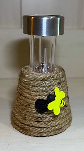 Bee skep solar light dollar tree DIY #SolarLights #dollartreediy #beediy | Crafty Beach